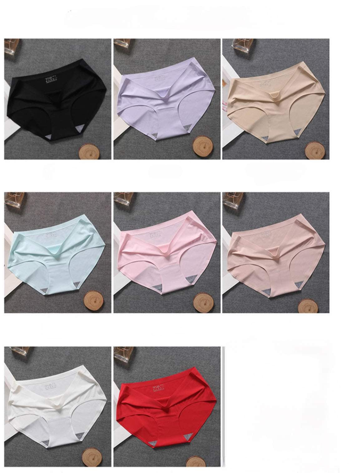 8 Pieces Ladies Panties Seamless Women s Panties Hot Underwear Lingerie Briefs Pack of 8 Mid -Waist