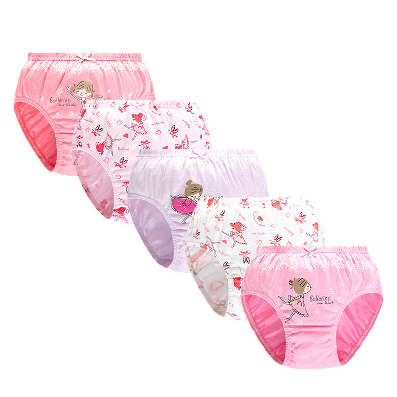 Toddlers Little Girls Cotton Briefs Panties Pack of 5