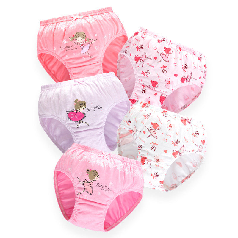 Toddlers Little Girls Cotton Briefs Panties Pack of 5